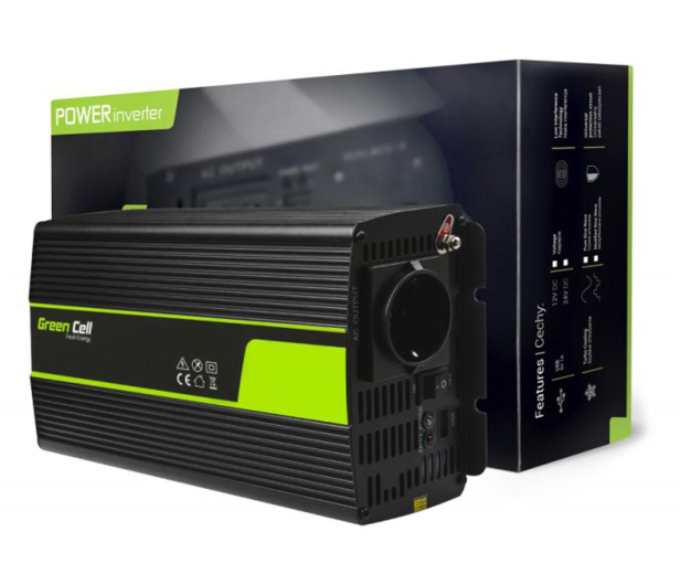 Green Cell Przetwornica 12V/230V 1000W/2000W Czysty sinus INV09 - 548221 - zdjęcie 3
